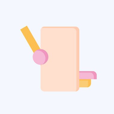 Simge kutusu. Tuvalet sembolüyle ilgili. Düz stil. dizayn edilebilir