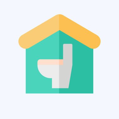 İkon Banyo. Tuvalet sembolüyle ilgili. Düz stil. dizayn edilebilir