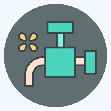 Simge Musluğu. Tuvalet sembolüyle ilgili. renk arkadaşı stili. dizayn edilebilir