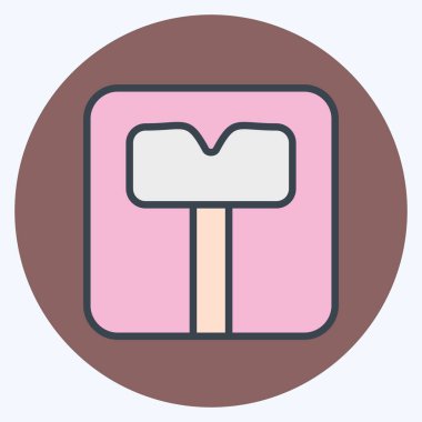 Simge Ölçekleri. Tuvalet sembolüyle ilgili. renk arkadaşı stili. dizayn edilebilir