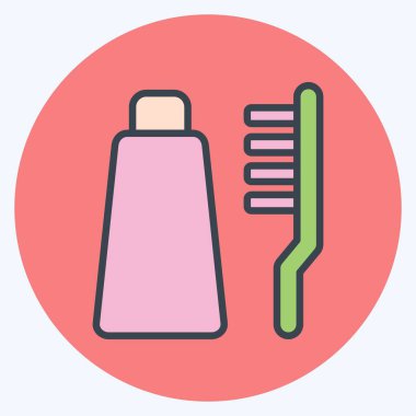 Simgesel Kişisel Hijyen. Tuvalet sembolüyle ilgili. renk arkadaşı stili. dizayn edilebilir