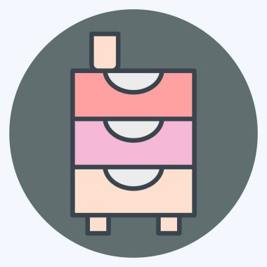 Simge Çekmeceleri. Tuvalet sembolüyle ilgili. renk arkadaşı stili. dizayn edilebilir