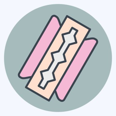 Simge Bıçağı. Tuvalet sembolüyle ilgili. renk arkadaşı stili. dizayn edilebilir