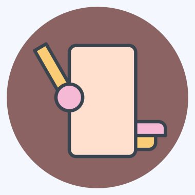 Simge kutusu. Tuvalet sembolüyle ilgili. renk arkadaşı stili. dizayn edilebilir