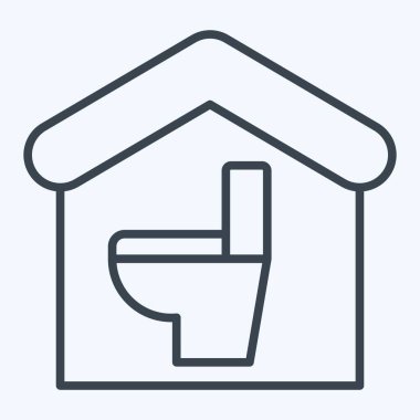 İkon Banyo. Tuvalet sembolüyle ilgili. Sıra tarzı. dizayn edilebilir