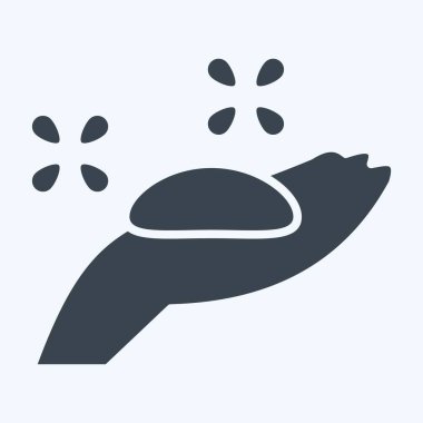 Simge sabunu. Tuvalet sembolüyle ilgili. Kabartma tarzı. dizayn edilebilir