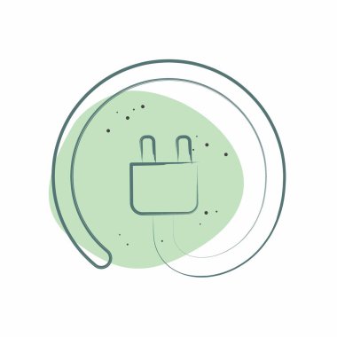 Simge tıkacı. Yükleme sembolüyle ilgili. Renkli Leke Biçimi. dizayn edilebilir