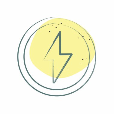 Simge Enerjisi. Yükleme sembolüyle ilgili. Renkli Leke Biçimi. dizayn edilebilir