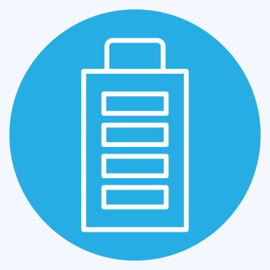 Simge Bataryası Tam. Yükleme sembolüyle ilgili. Mavi gözlü. dizayn edilebilir