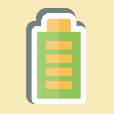 Çıkartma bataryası dolu. Yükleme sembolüyle ilgili. dizayn edilebilir