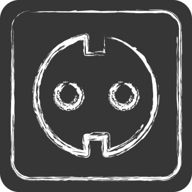 Simge Soketi. Yükleme sembolüyle ilgili. Tebeşir stili. dizayn edilebilir