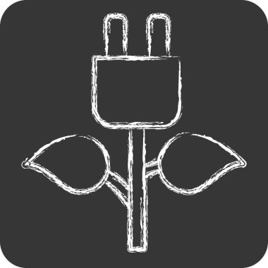 Simge Biyolojisi Enerji. Yükleme sembolüyle ilgili. Tebeşir stili. dizayn edilebilir