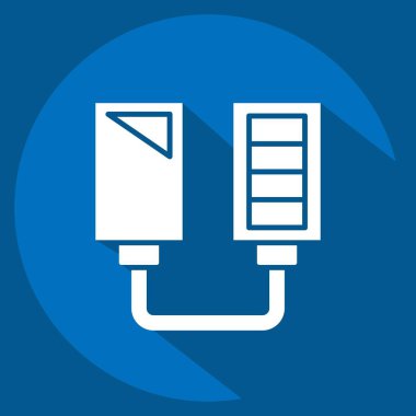 Simge Güneş Gücü Şarjı. Yükleme sembolüyle ilgili. Uzun gölge tarzı. dizayn edilebilir