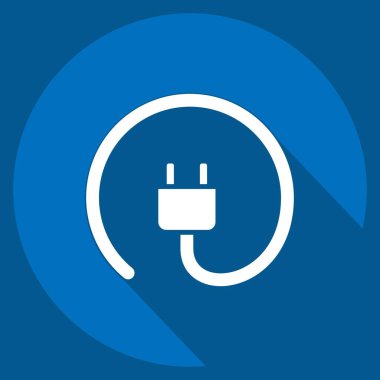 Simge tıkacı. Yükleme sembolüyle ilgili. Uzun gölge tarzı. dizayn edilebilir