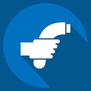 Icon Ev şarj oluyor. Yükleme sembolüyle ilgili. Uzun gölge tarzı. dizayn edilebilir