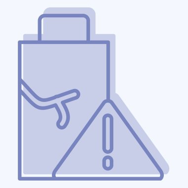 İkon Hasarlı Enerji. Yükleme sembolüyle ilgili. İki ton stili. dizayn edilebilir