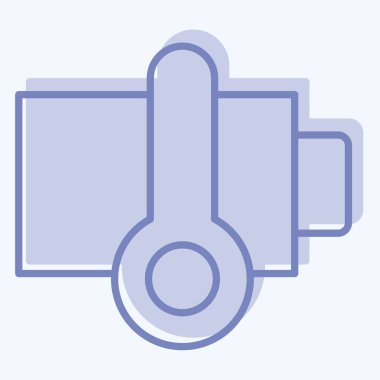 Simgesel Batarya Isı. Yükleme sembolüyle ilgili. İki ton stili. dizayn edilebilir