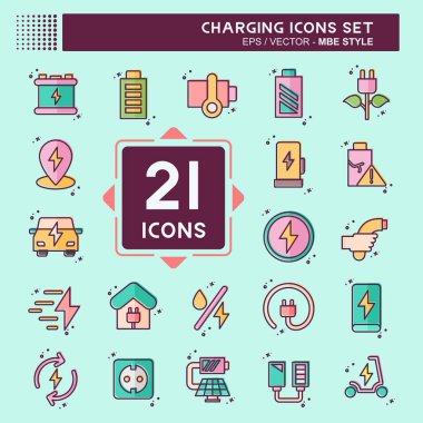 Simge ayarlama şarjı. Eğitim sembolüyle ilgili. MBE tarzı. dizayn edilebilir