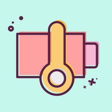 Simgesel Batarya Isı. Yükleme sembolüyle ilgili. MBE tarzı. dizayn edilebilir