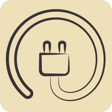 Simge tıkacı. Yükleme sembolüyle ilgili. El çizimi tarzı. dizayn edilebilir