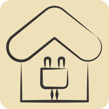 Simge şarj ediliyor. Yükleme sembolüyle ilgili. El çizimi tarzı. dizayn edilebilir