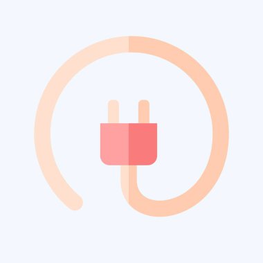 Simge tıkacı. Yükleme sembolüyle ilgili. Düz stil. dizayn edilebilir