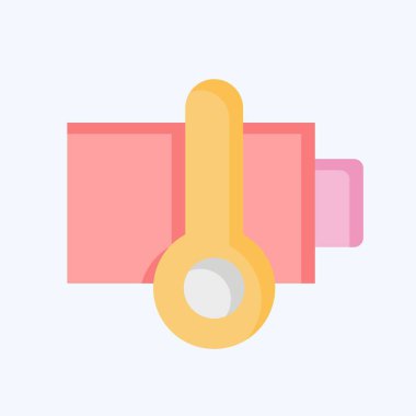 Simgesel Batarya Isı. Yükleme sembolüyle ilgili. Düz stil. dizayn edilebilir