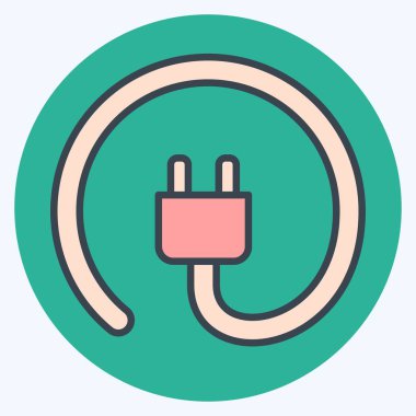 Simge tıkacı. Yükleme sembolüyle ilgili. renk arkadaşı stili. dizayn edilebilir