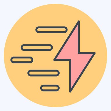 Simge Hızlandırması. Yükleme sembolüyle ilgili. renk arkadaşı stili. dizayn edilebilir