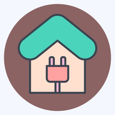 Simge şarj ediliyor. Yükleme sembolüyle ilgili. renk arkadaşı stili. dizayn edilebilir