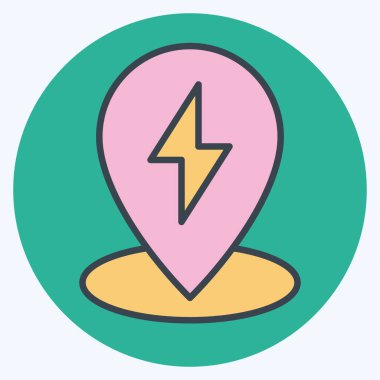 Simge Yükleme Konumu. Yükleme sembolüyle ilgili. renk arkadaşı stili. dizayn edilebilir