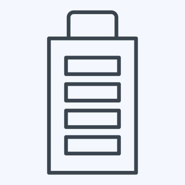 Simge Bataryası Tam. Yükleme sembolüyle ilgili. Sıra tarzı. dizayn edilebilir