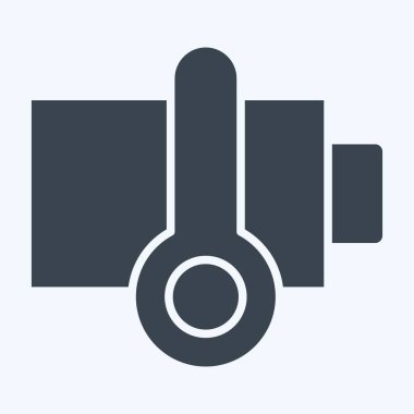 Simgesel Batarya Isı. Yükleme sembolüyle ilgili. Kabartma tarzı. dizayn edilebilir