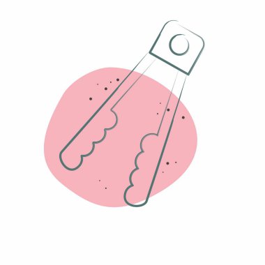 Simge maşaları. Mutfak Utensilleri sembolüyle ilgili. Renkli Leke Biçimi. dizayn edilebilir