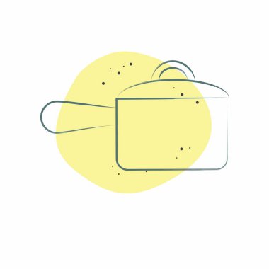 Simge tenceresi. Mutfak Utensilleri sembolüyle ilgili. Renkli Leke Biçimi. dizayn edilebilir