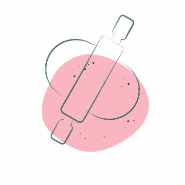 Simge Rolling Pin. Mutfak Utensilleri sembolüyle ilgili. Renkli Leke Biçimi. dizayn edilebilir