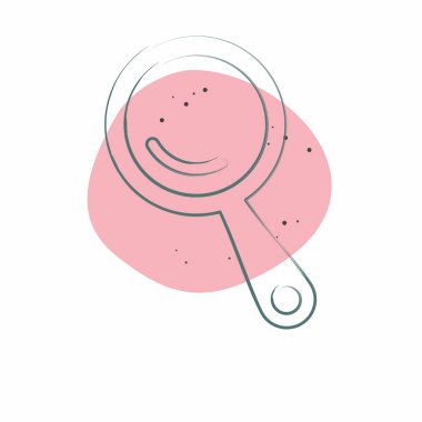 Simge Pan. Mutfak Utensilleri sembolüyle ilgili. Renkli Leke Biçimi. dizayn edilebilir