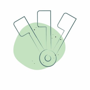 Simge Ölçme Kaşıkları. Mutfak Utensilleri sembolüyle ilgili. Renkli Leke Biçimi. dizayn edilebilir