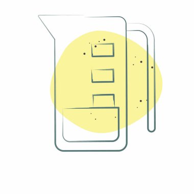 Simge Ölçme Kabı. Mutfak Utensilleri sembolüyle ilgili. Renkli Leke Biçimi. dizayn edilebilir