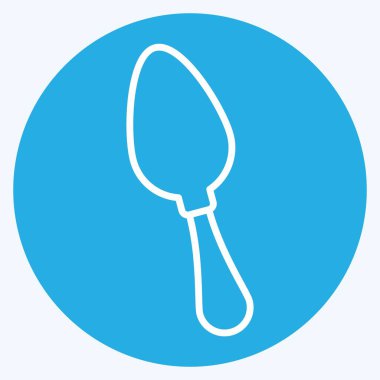 Simge kaşığı. Mutfak Utensilleri sembolüyle ilgili. Mavi gözlü. dizayn edilebilir