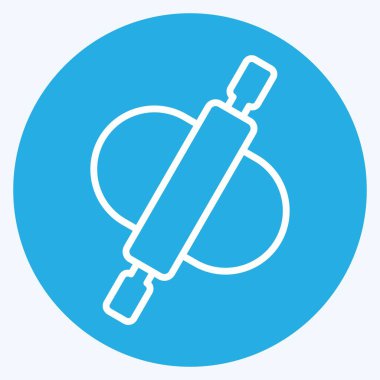 Simge Rolling Pin. Mutfak Utensilleri sembolüyle ilgili. Mavi gözlü. dizayn edilebilir