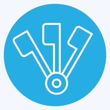 Simge Ölçme Kaşıkları. Mutfak Utensilleri sembolüyle ilgili. Mavi gözlü. dizayn edilebilir