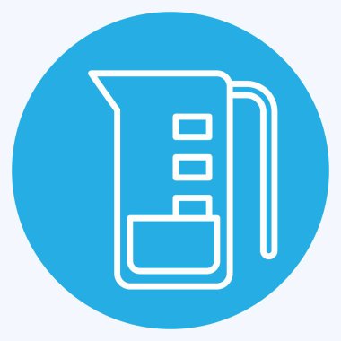 Simge Ölçme Kabı. Mutfak Utensilleri sembolüyle ilgili. Mavi gözlü. dizayn edilebilir