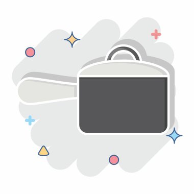 Simge tenceresi. Mutfak Utensilleri sembolüyle ilgili. Çizgi roman. dizayn edilebilir