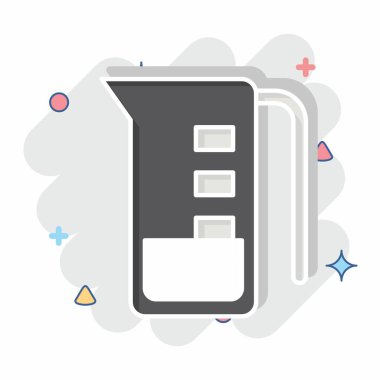 Simge Ölçme Kabı. Mutfak Utensilleri sembolüyle ilgili. Çizgi roman. dizayn edilebilir