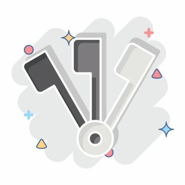 Simge Ölçme Kaşıkları. Mutfak Utensilleri sembolüyle ilgili. Çizgi roman. dizayn edilebilir