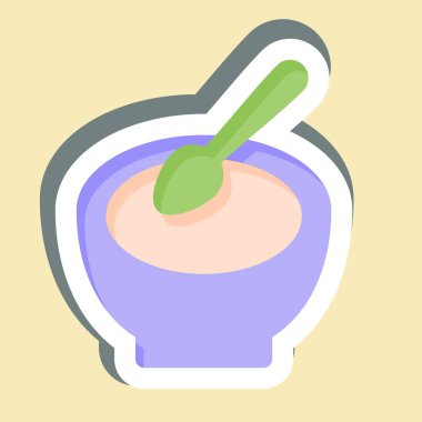 Çıkartma kutusu. Mutfak Utensilleri sembolüyle ilgili. dizayn edilebilir