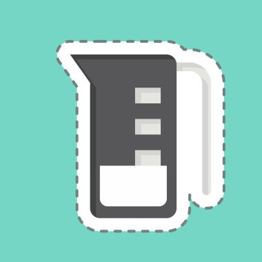 Çıkartma çizgisi Ölçme Kupasını kesti. Mutfak Utensilleri sembolüyle ilgili. dizayn edilebilir