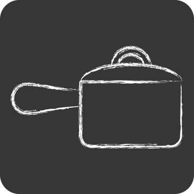 Simge tenceresi. Mutfak Utensilleri sembolüyle ilgili. Tebeşir stili. dizayn edilebilir