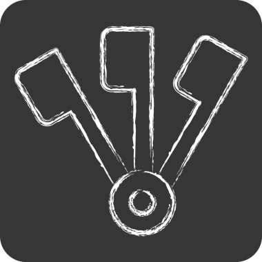 Simge Ölçme Kaşıkları. Mutfak Utensilleri sembolüyle ilgili. Tebeşir stili. dizayn edilebilir